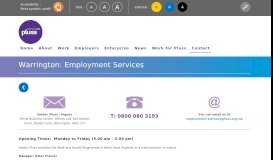 
							         Warrington: Employment Services | Pluss								  
							    