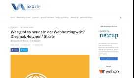 
							         Was gibt es neues in der Webhostingwelt? Diesmal: Hetzner / Strato ...								  
							    
