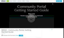 
							         WASD - Community Portal Getting Started Guide on Vimeo								  
							    