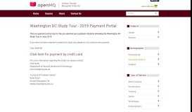 
							         Washington DC Study Tour - 2019 Payment Portal OpenMQ								  
							    