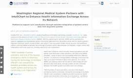 
							         Washington Regional Medical System Partners with InteliChart to ...								  
							    