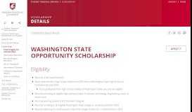 
							         Washington State Opportunity Scholarship | Student Financial ...								  
							    