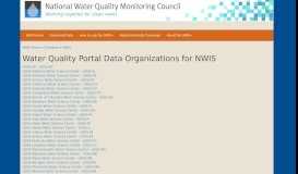 
							         Water Quality Portal Data Organizations for NWIS								  
							    