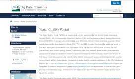 
							         Water Quality Portal | National Agricultural Library								  
							    