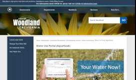 
							         Water Use Portal (AquaHawk) | Woodland, CA								  
							    