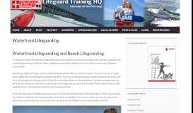
							         Waterfront Lifeguarding | LIFEGUARD TRAINING HEADQUARTERS ...								  
							    
