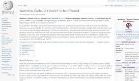 
							         Waterloo Catholic District School Board - Wikipedia								  
							    