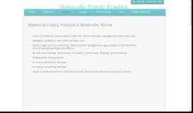 
							         Waterville Family Practice : Services								  
							    
