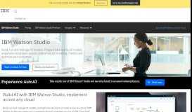 
							         Watson Studio - Overview | IBM								  
							    