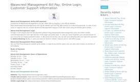 
							         Wavecrest Management Bill Pay, Online Login, Customer Support ...								  
							    