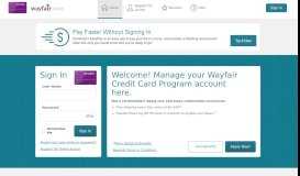 
							         Wayfair Credit Card Program - Manage your account - Comenity								  
							    