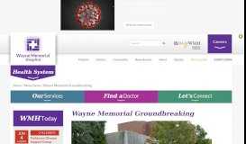 
							         Wayne Memorial Groundbreaking - Wayne Memorial Hospital								  
							    