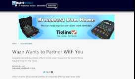 
							         Waze Wants to Partner With You - Radio World								  
							    