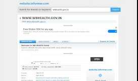 
							         wbhealth.gov.in at WI. Welcome to WB HEALTH Portal								  
							    