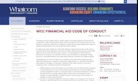 
							         WCC Financial Aid Code of Conduct | Whatcom Community College								  
							    
