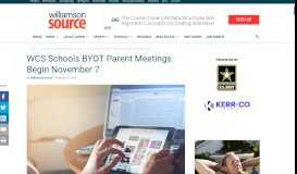 
							         WCS Schools BYOT Parent Meetings Begin November 7 - Williamson ...								  
							    