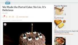
							         We Made the Portal Cake: No Lie, It's Delicious | Serious Eats								  
							    
