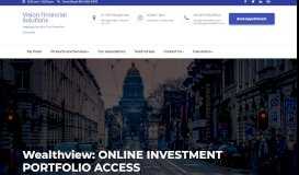 
							         Wealthview: ONLINE INVESTMENT PORTFOLIO ACCESS – Vision ...								  
							    