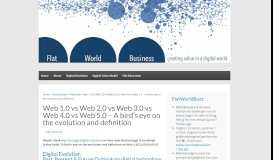 
							         Web 1.0 vs Web 2.0 vs Web 3.0 vs Web 4.0 vs ... - Flat World Business								  
							    