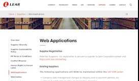 
							         Web Applications | Suppliers | Lear Corporation								  
							    