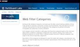 
							         Web Filter Categories | FortiGuard								  
							    