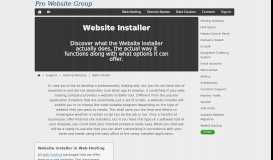 
							         Web Installer - Pro Website Group								  
							    