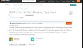
							         Web Interface for Active Directory - Suggestions - Spiceworks ...								  
							    