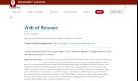 
							         Web of Science | Indiana University Libraries								  
							    
