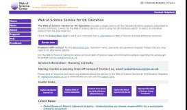 
							         Web of Science Service for UK Education - Home Page								  
							    