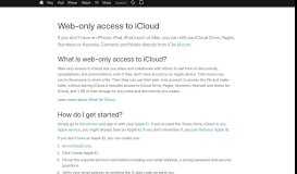 
							         Web-only access to iCloud - Apple Support								  
							    