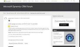 
							         web page access control rule in portals - Microsoft Dynamics CRM ...								  
							    
