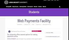 
							         Web Payments Facility - Leeds Beckett University								  
							    