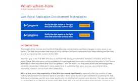 
							         Web Portal Application Development Technologies								  
							    