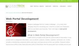 
							         Web Portal Development - ClearTech Interactive								  
							    