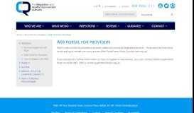 
							         Web Portal for Providers - RQIA								  
							    
