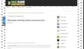 
							         Web portal owned by Verizon crossword clue – Daily Games Answers								  
							    