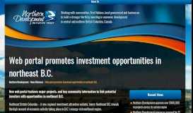 
							         Web portal promotes investment opportunities in northeast B.C. ...								  
							    
