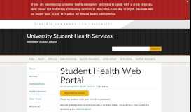 
							         Web Portal | University Student Health Services								  
							    