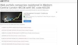 
							         Web portals companies registered in Western Central London WC1N ...								  
							    