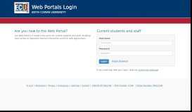 
							         Web Portals LoginEdith Cowan University - ECU								  
							    