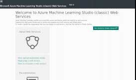 
							         Web Services Management - Azure Machine Learning								  
							    