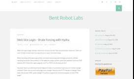 
							         Web Site Login – Brute Forcing with Hydra – Bent Robot Labs								  
							    