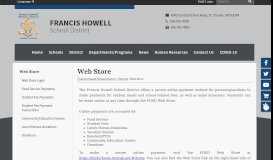 
							         Web Store - Francis Howell School District								  
							    