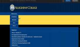 
							         WebAdvisor « Registrar | Allegheny College - Meadville, PA								  
							    