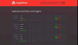 
							         webcam-archiver.com passwords - BugMeNot								  
							    