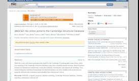 
							         WebCSD: the online portal to the Cambridge Structural Database - NCBI								  
							    