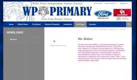 
							         WEBER, EMILY / Welcome - Wills Point - Wills Point ISD								  
							    