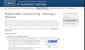 
							         WebEx Web Conferencing - Hosting a Meeting - IT Support Center ...								  
							    