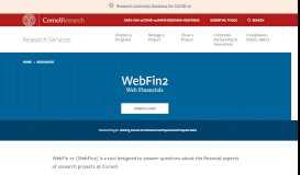 
							         WebFin2 | Cornell Research Services								  
							    