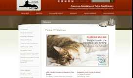 
							         Webinars | American Association of Feline Practitioners								  
							    